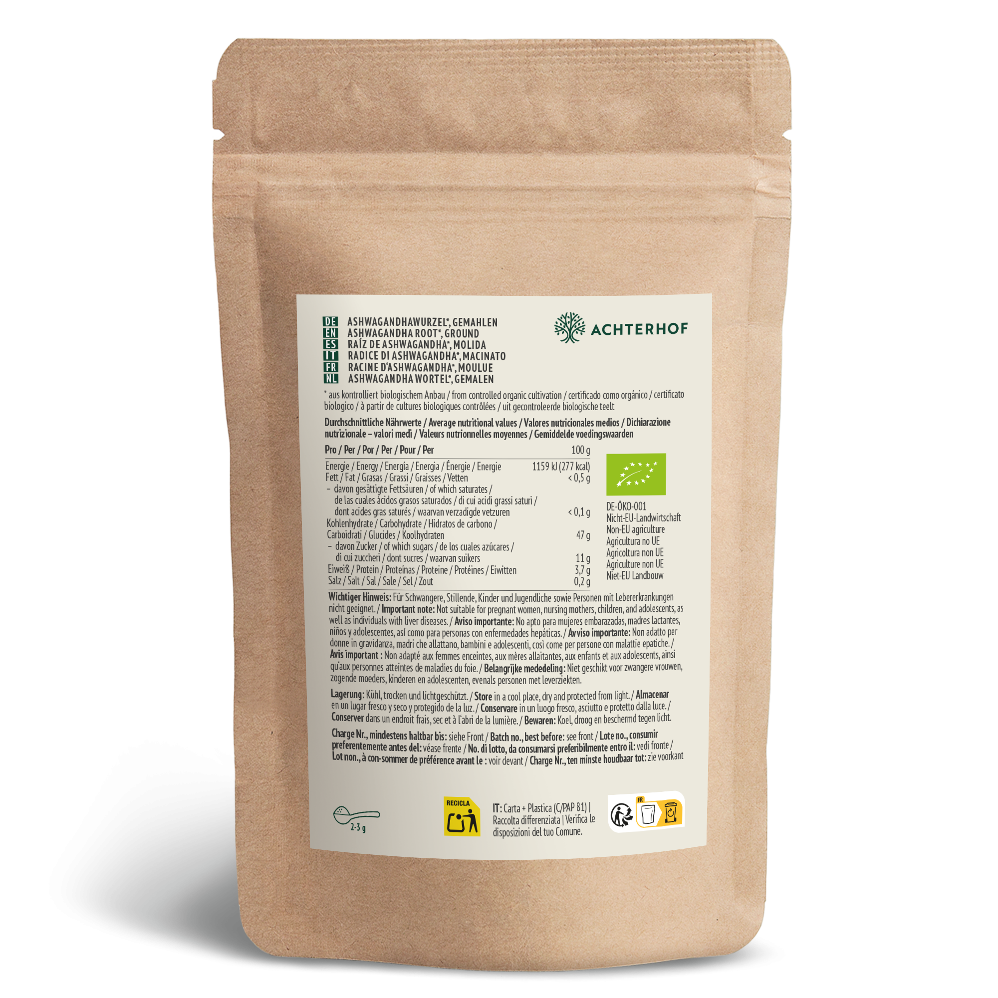 Bio Ashwagandha Pulver (1000g)