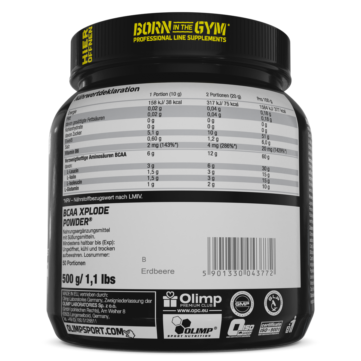 BCAA Xplode Powder (500g) Erdbeere