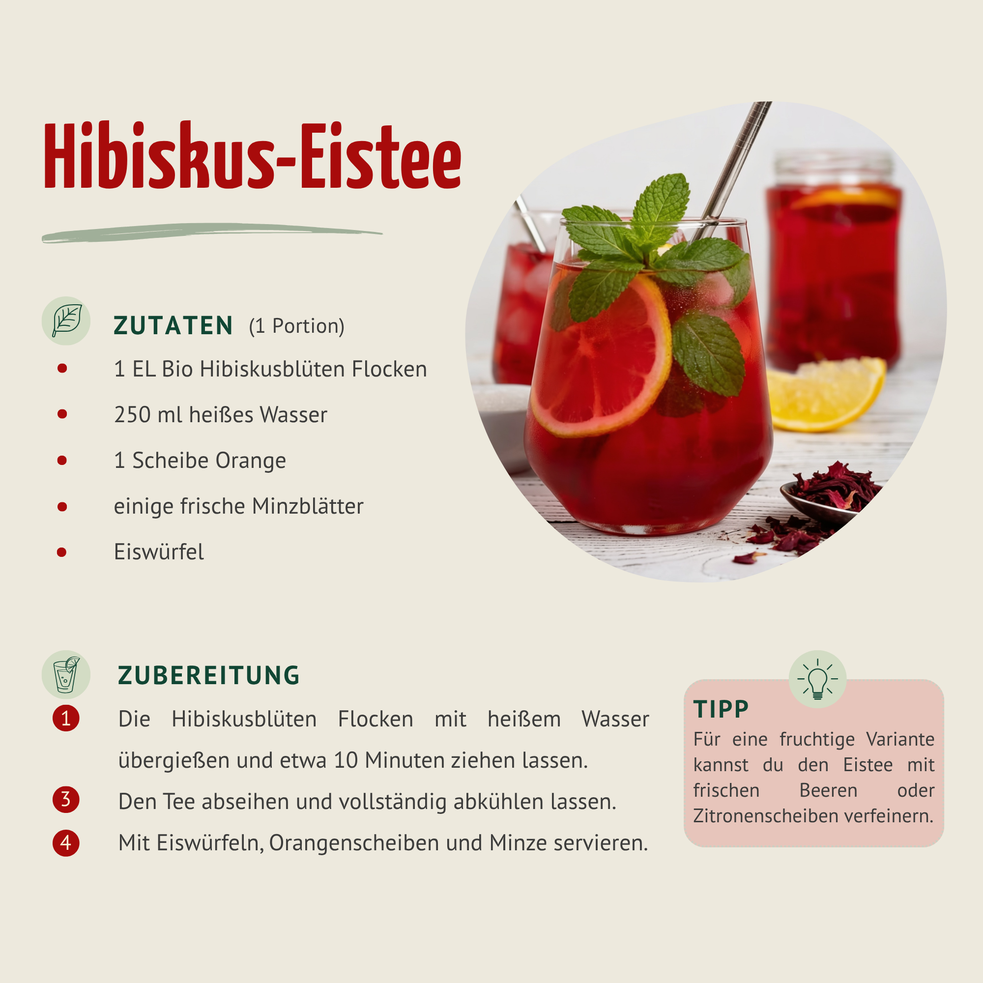 Bio Hibiskusblüten Flocken (100g)