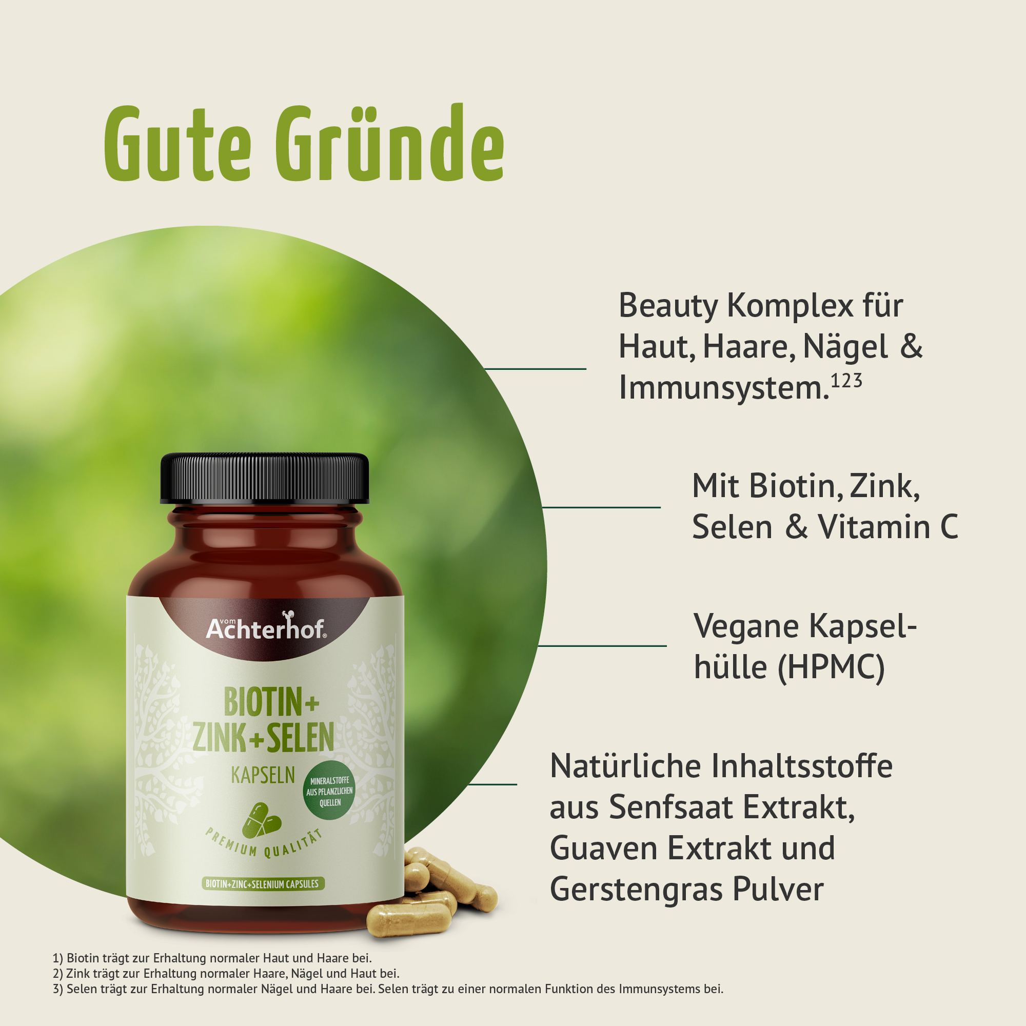 Biotin+Zink+Selen Kapseln (120 Kapseln)