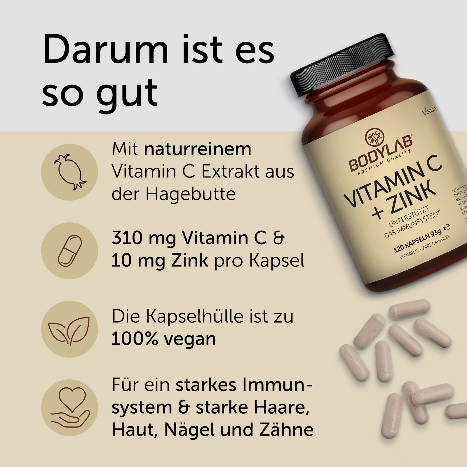 Vitamin C + Zink (120 Kapseln)