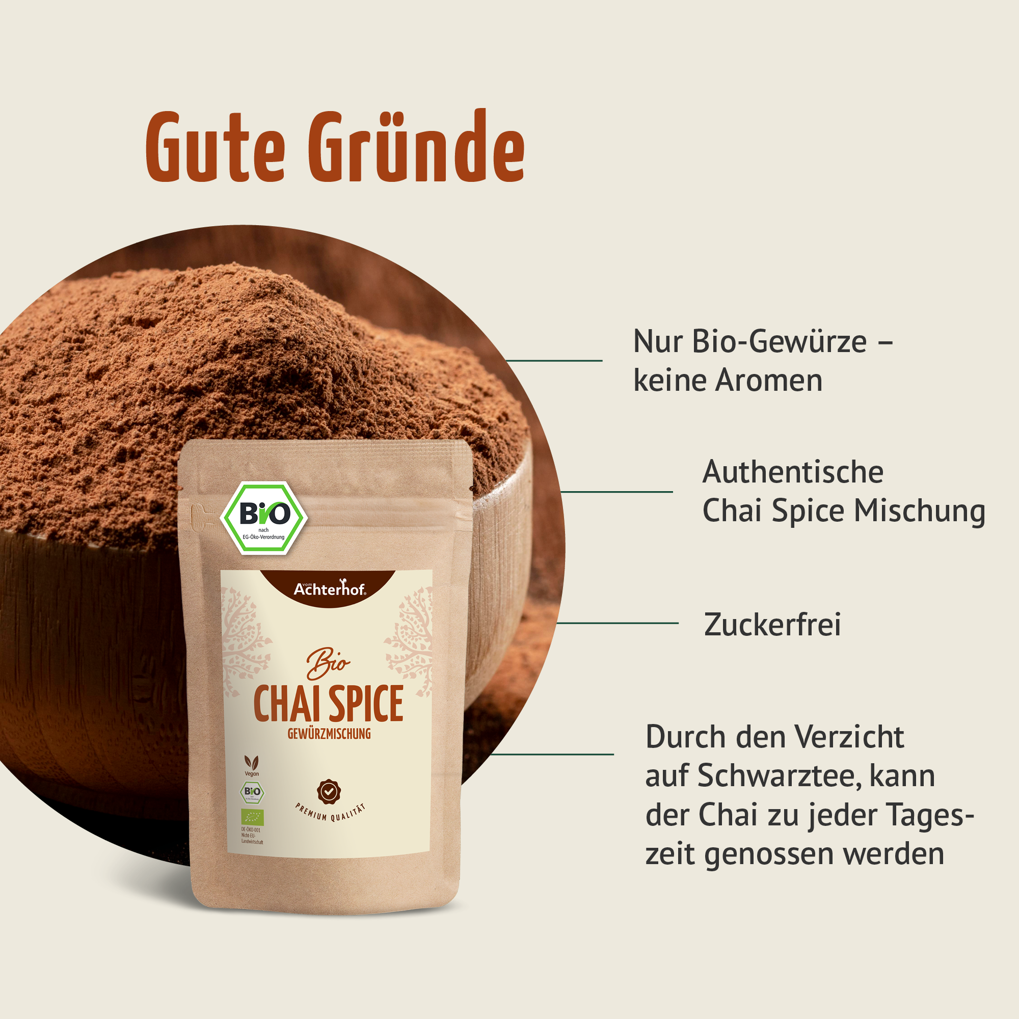 Bio Chai Spice Gewürzmischung – zuckerfrei (100g)