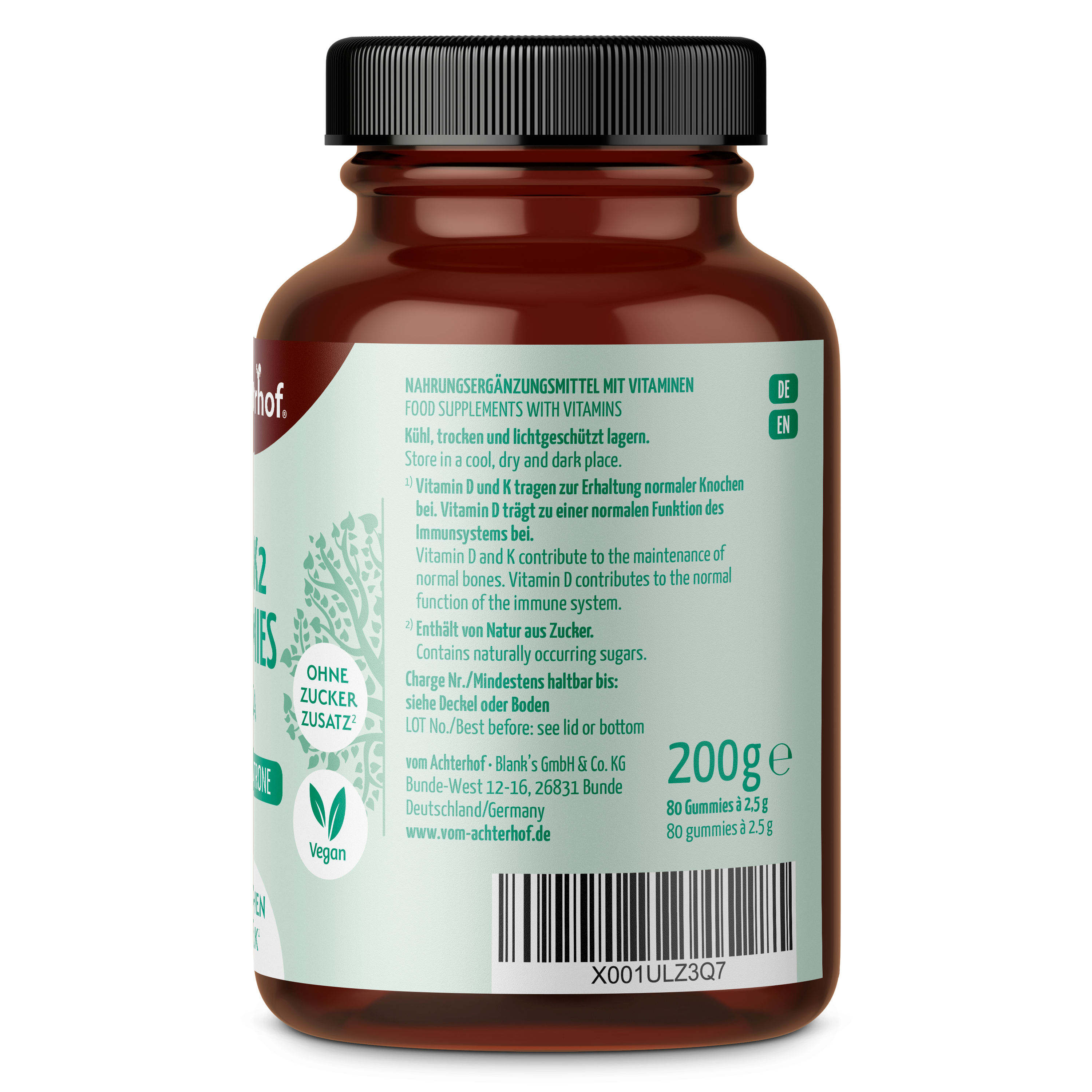 Saftgold D3/K2 Gummies Apfel Zitrone + DHA (80 Stück)