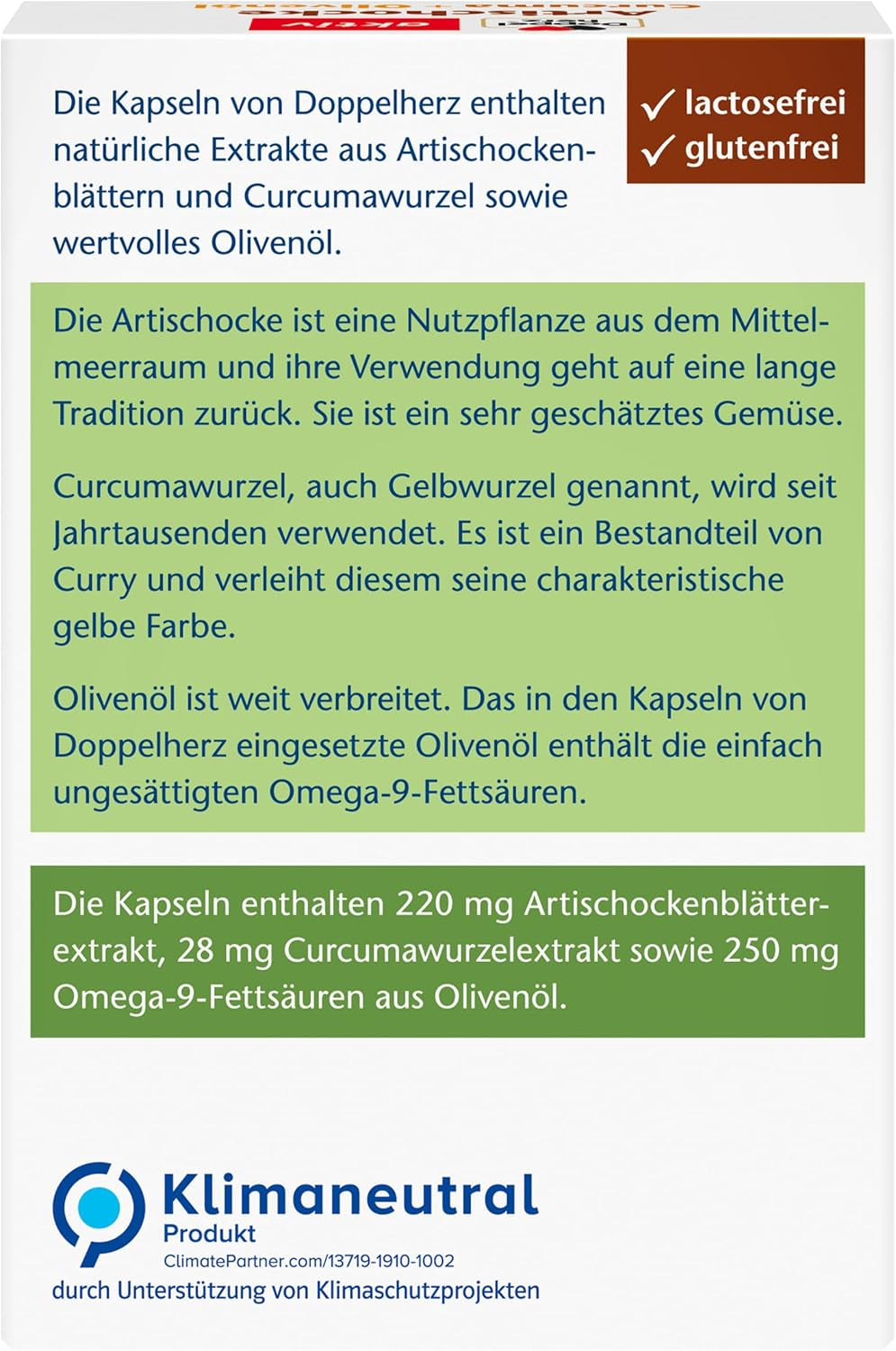 Artischocke + Curcuma + Olivenöl (30 Kapseln)