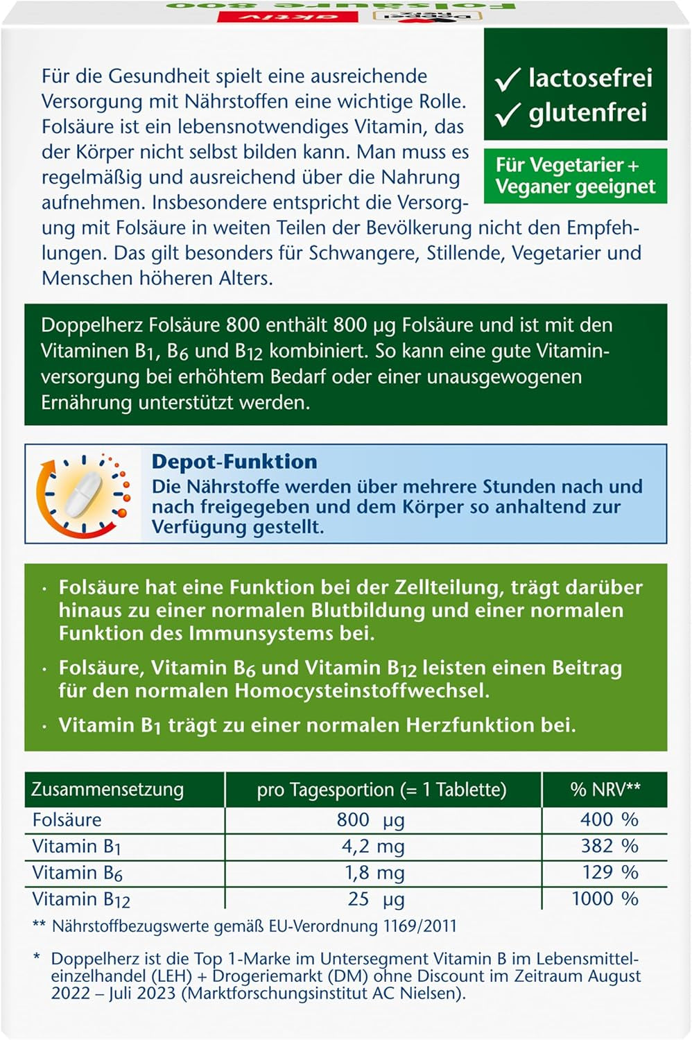 Folsäure 800 Depot (60 Tabletten)