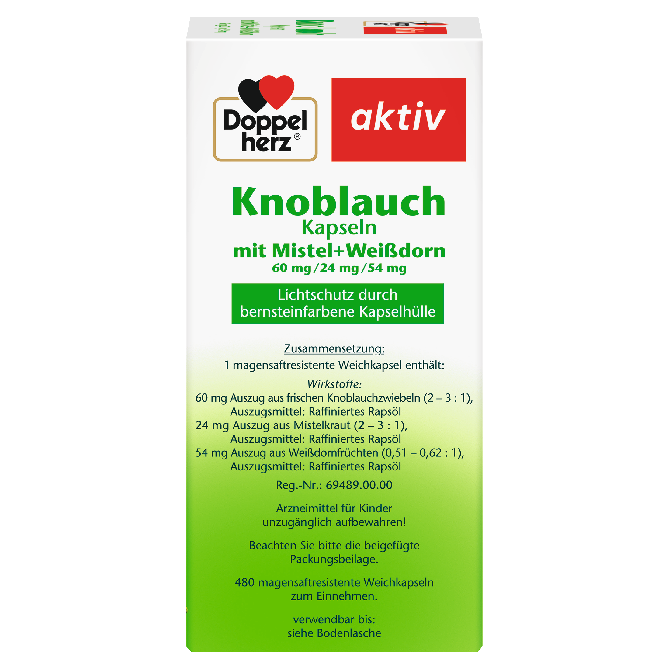 Knoblauch Kapseln mit Misteln + Weißdorn + Vitamin B1 (480 Kapseln)