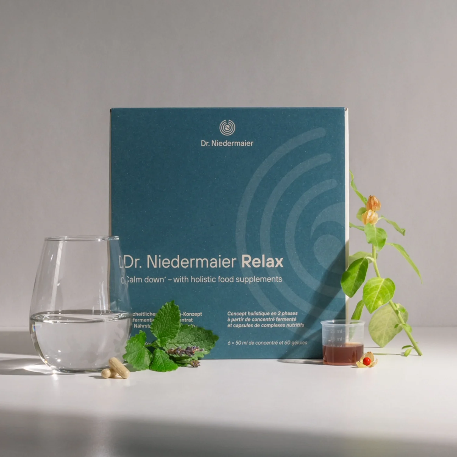 Relax Monatsbox (6x50ml Konzentrat + 60 Kapseln)