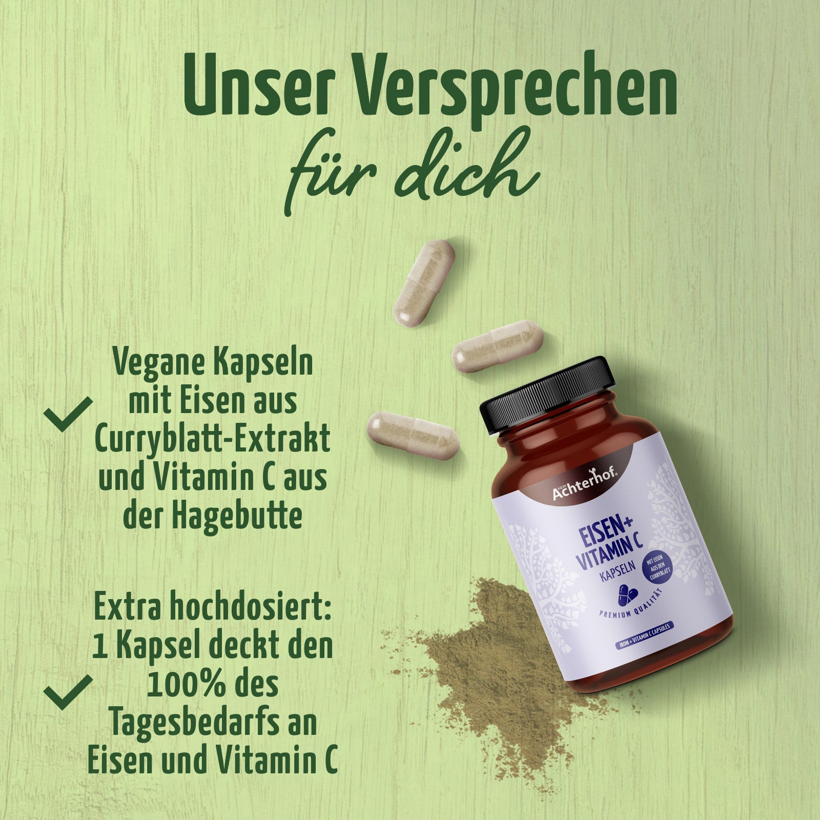 Eisen + Vitamin C Kapseln (180 Kapseln)