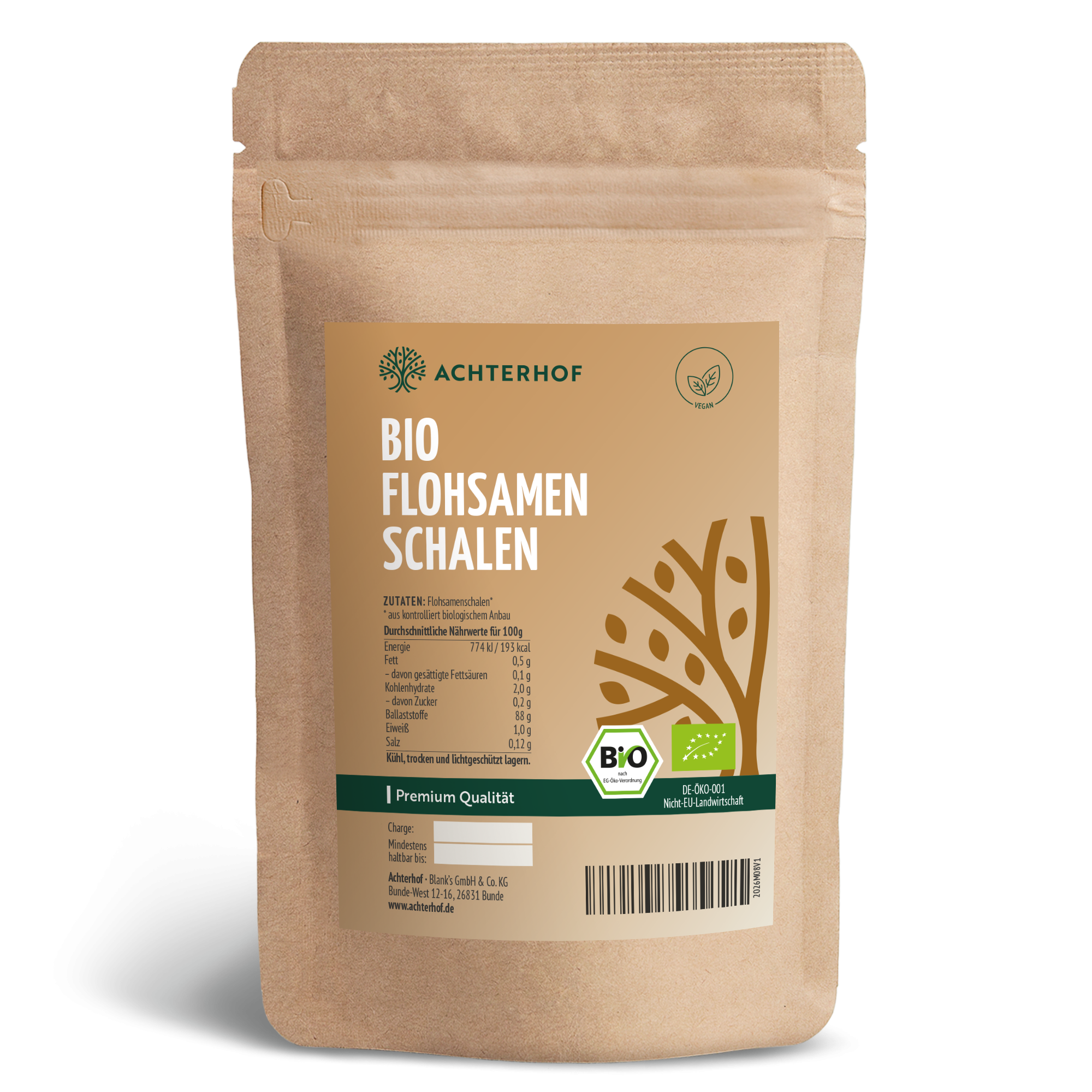 Flohsamenschalen Bio (1000g)