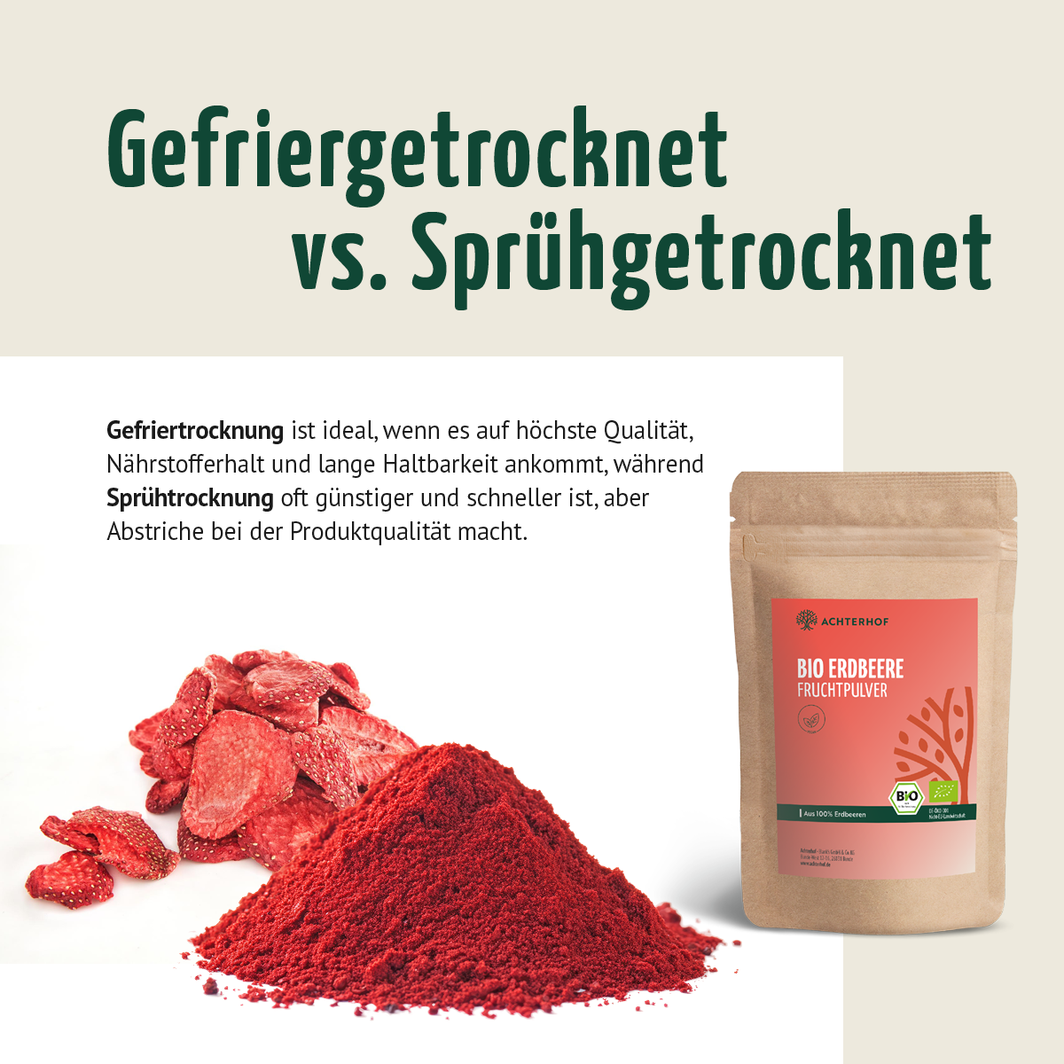 Bio Erdbeere Fruchtpulver (100g)