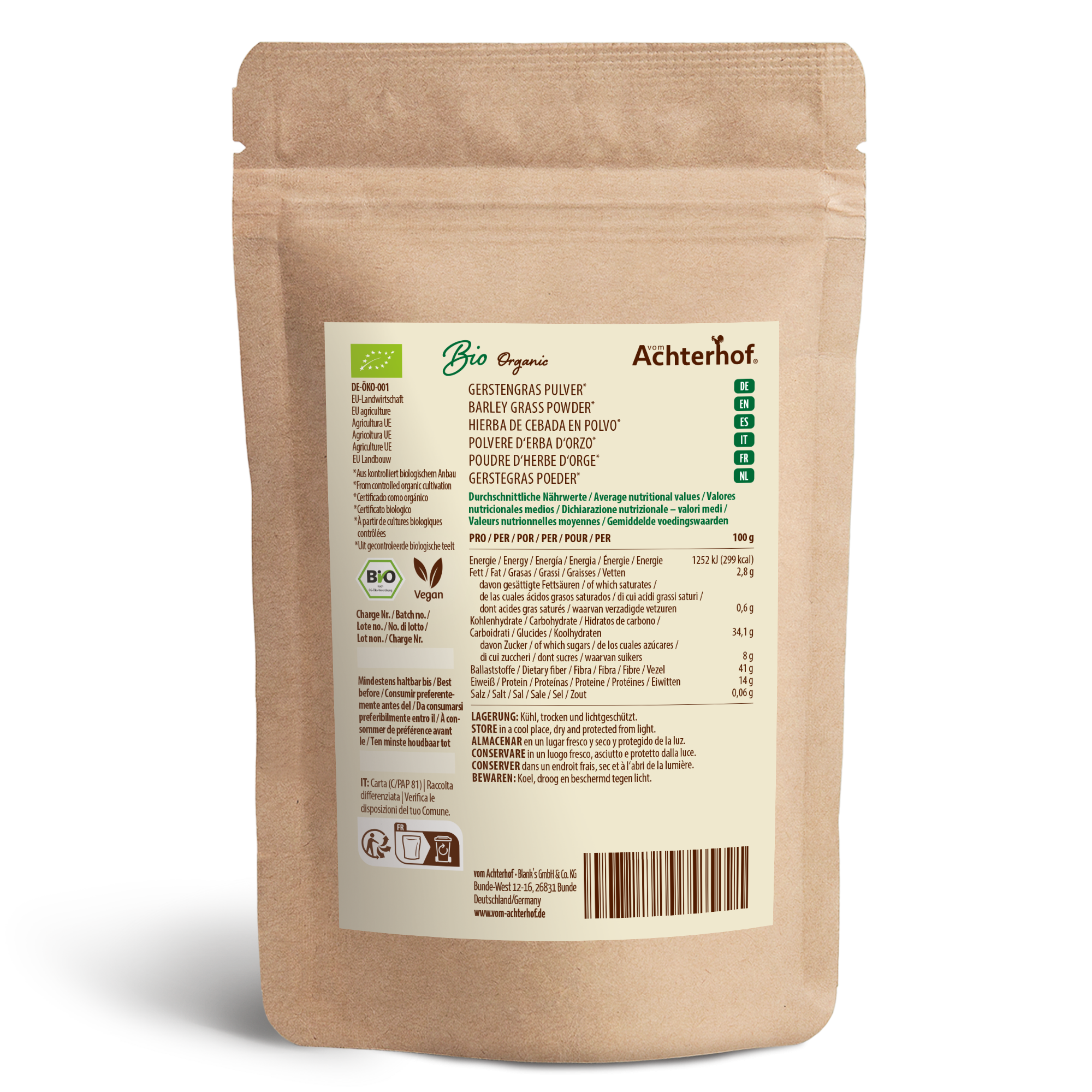 Bio Gerstengras Pulver (500g)