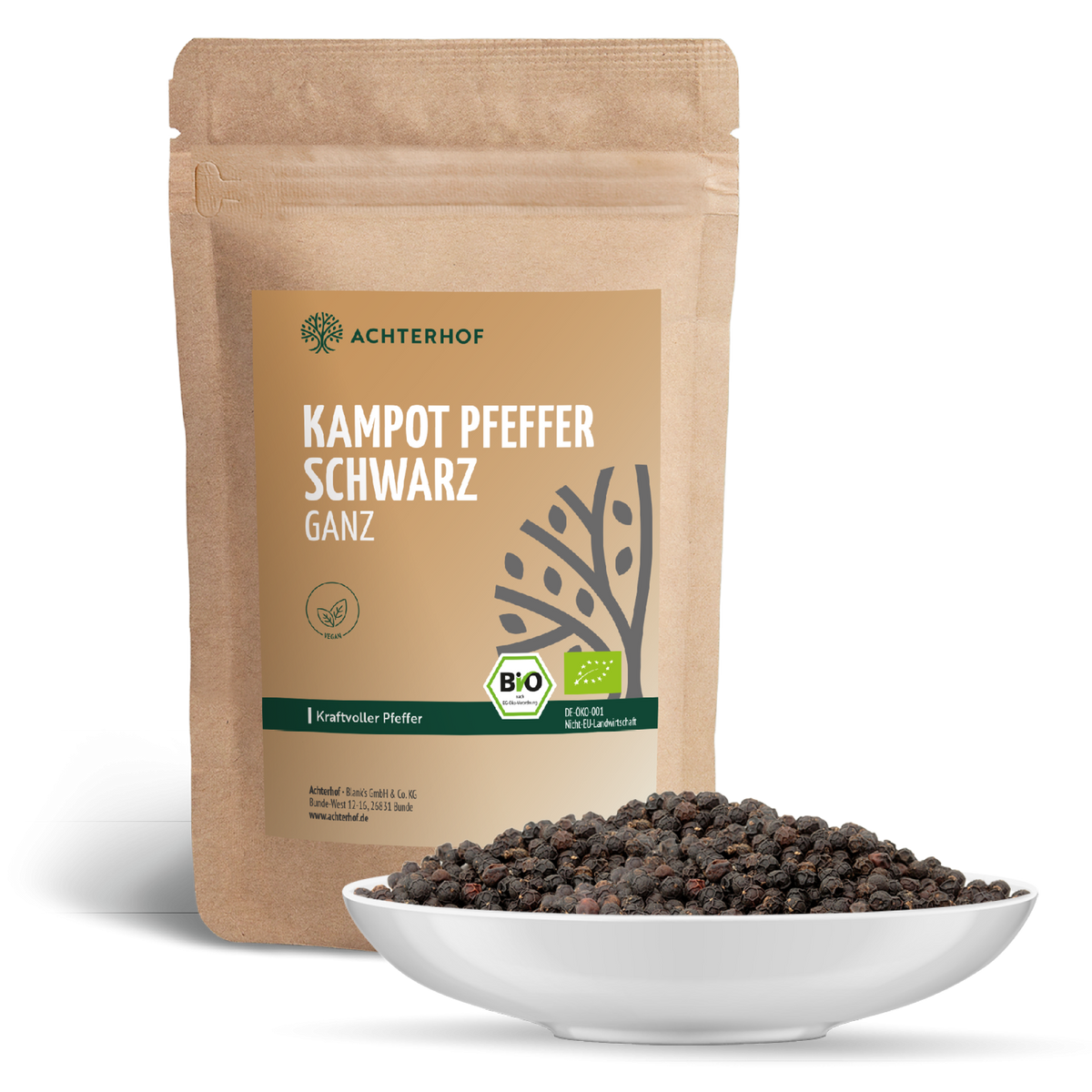 Kampot Pfeffer schwarz ganz Bio (250g)