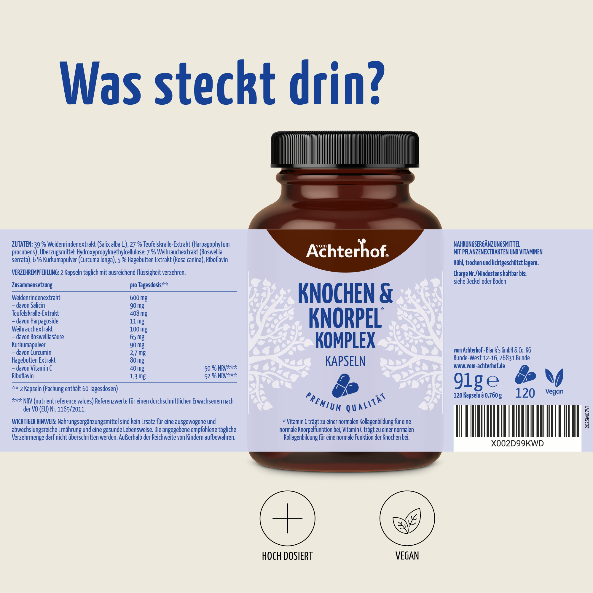 Knochen & Knorpel Komplex (120 Kapseln)