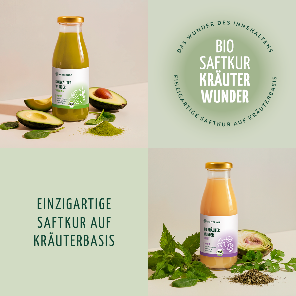 Kräuterwunder Bio Fastenkur 1-7 Tage (6 Flaschen pro Tag)