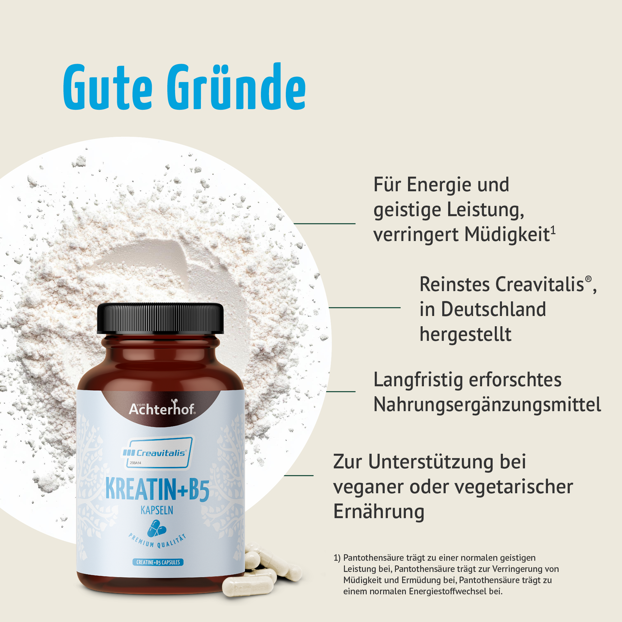 Kreatin+B5 Kapseln (150 Kapseln)