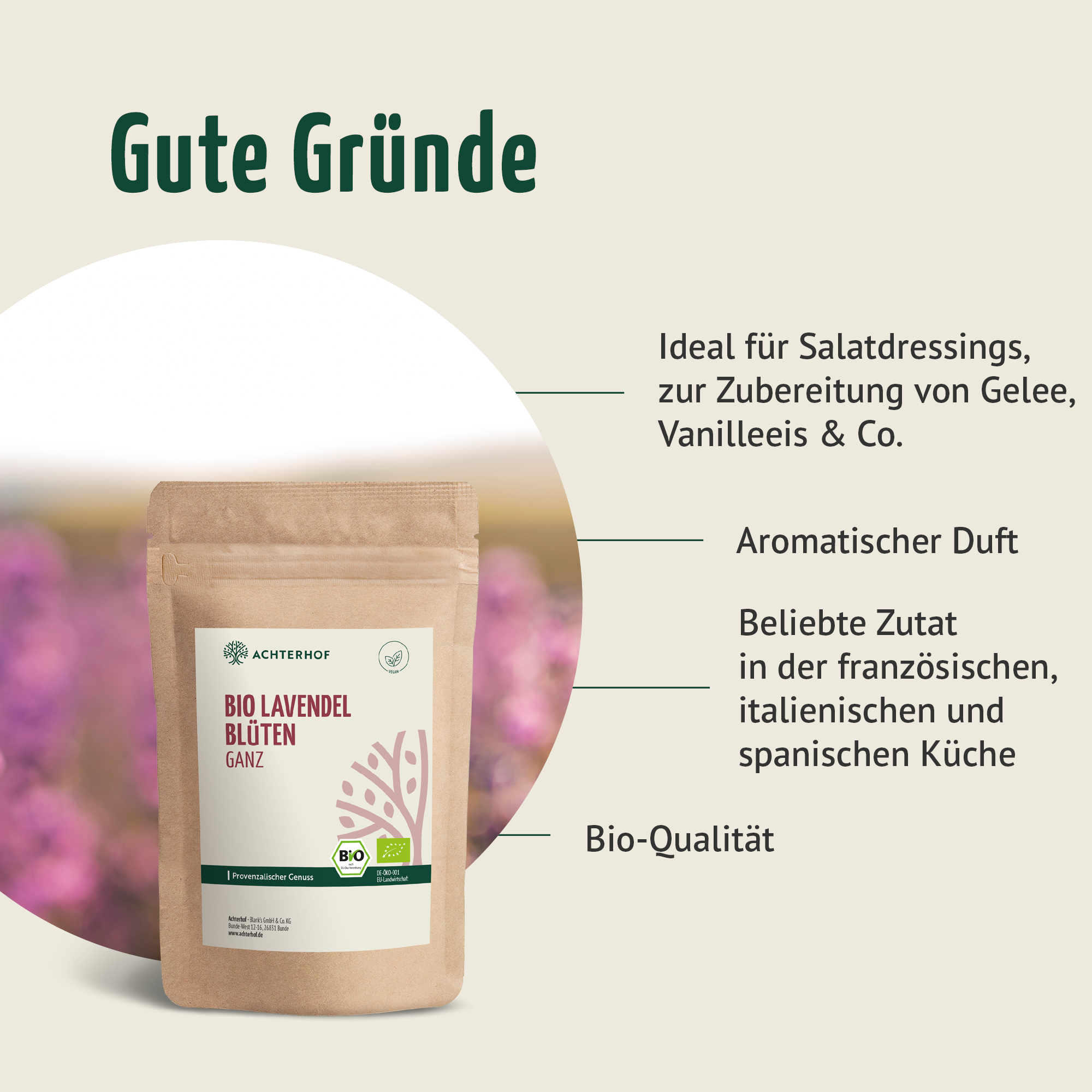 Lavendelblüten ganz Bio (250g)