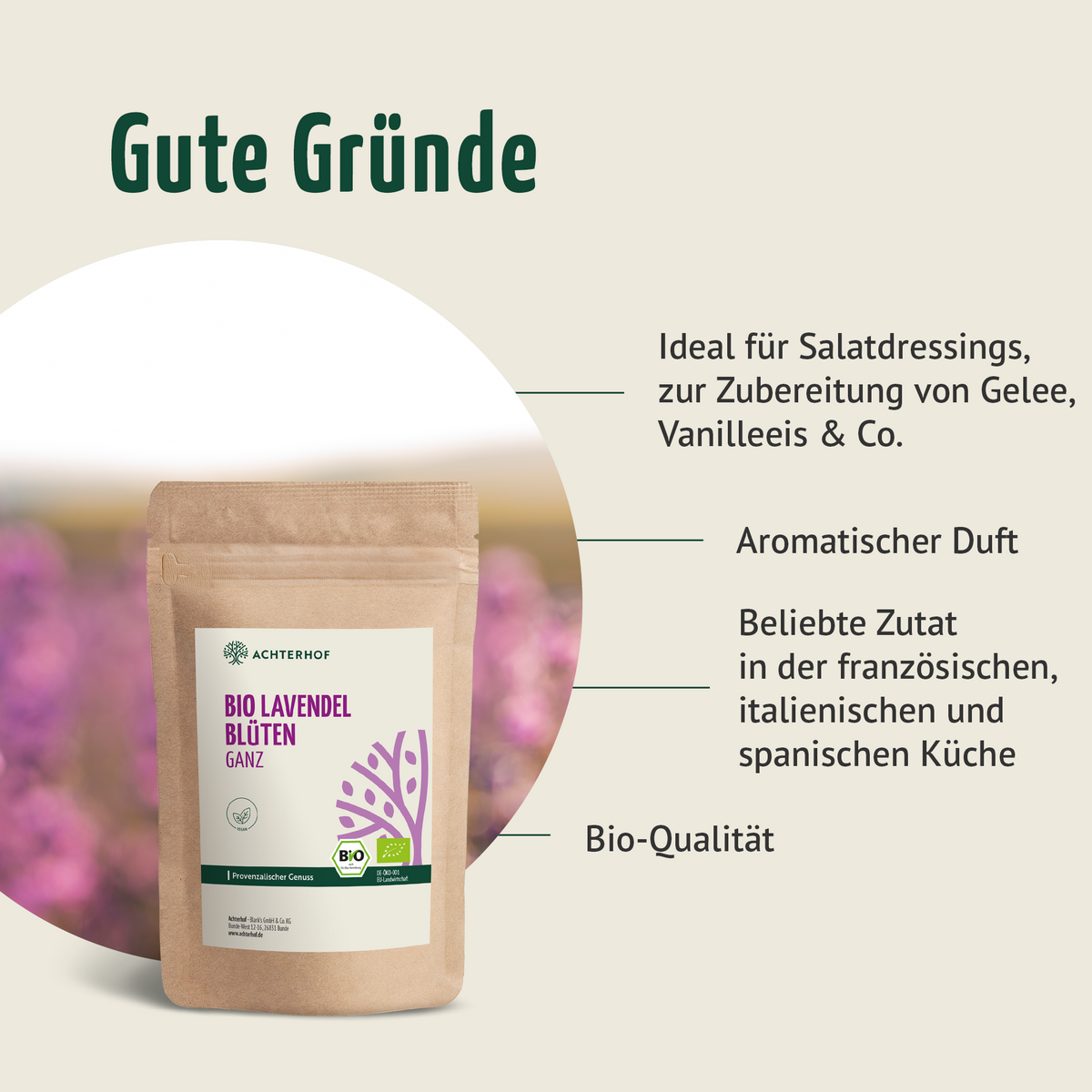 Lavendelblüten ganz Bio (500g)