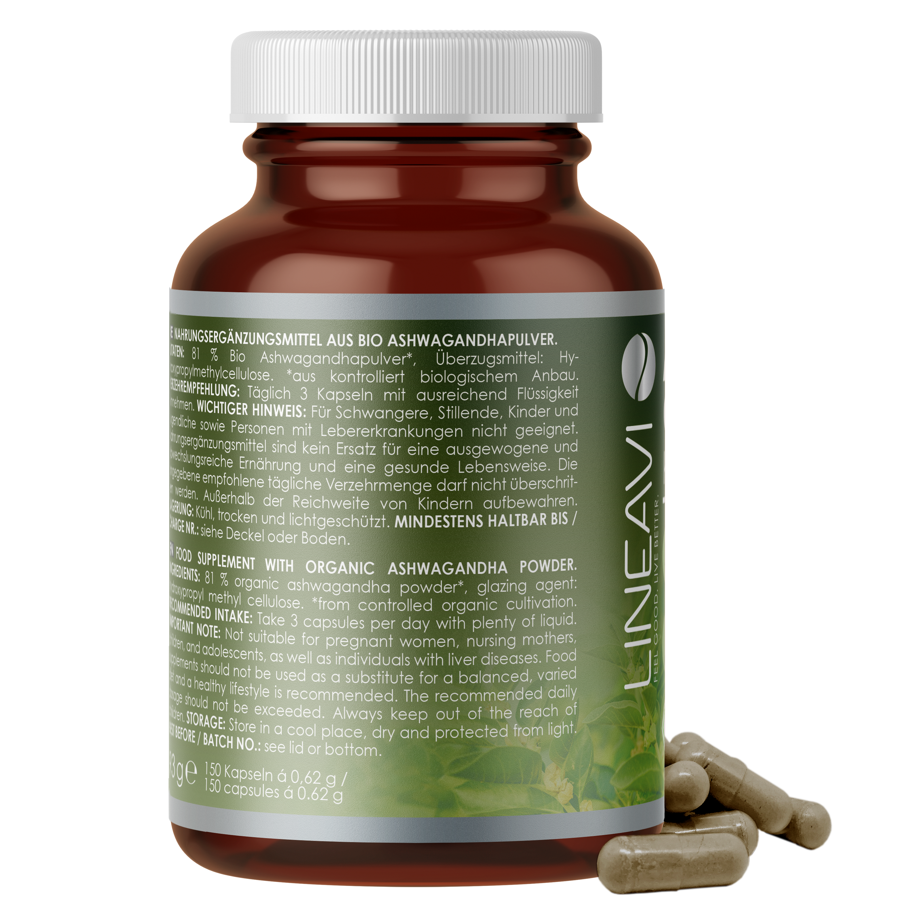 Doppelpack: Ashwagandha Kapseln bio (2x150 Kapseln)