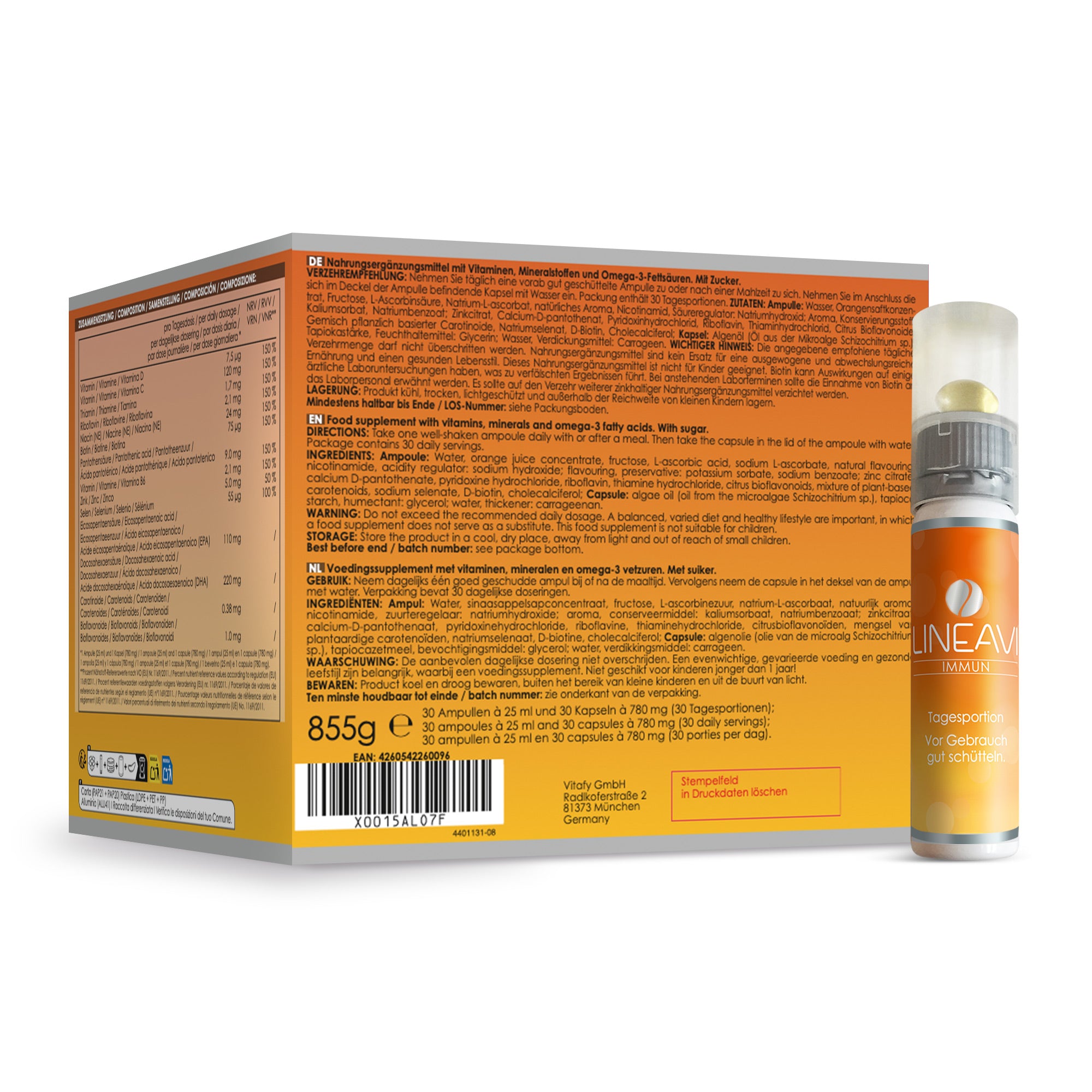 Immun 2-Monatspackung (2x30x25ml Trinkfläschchen + 2x30 Omega 3 Kapseln)