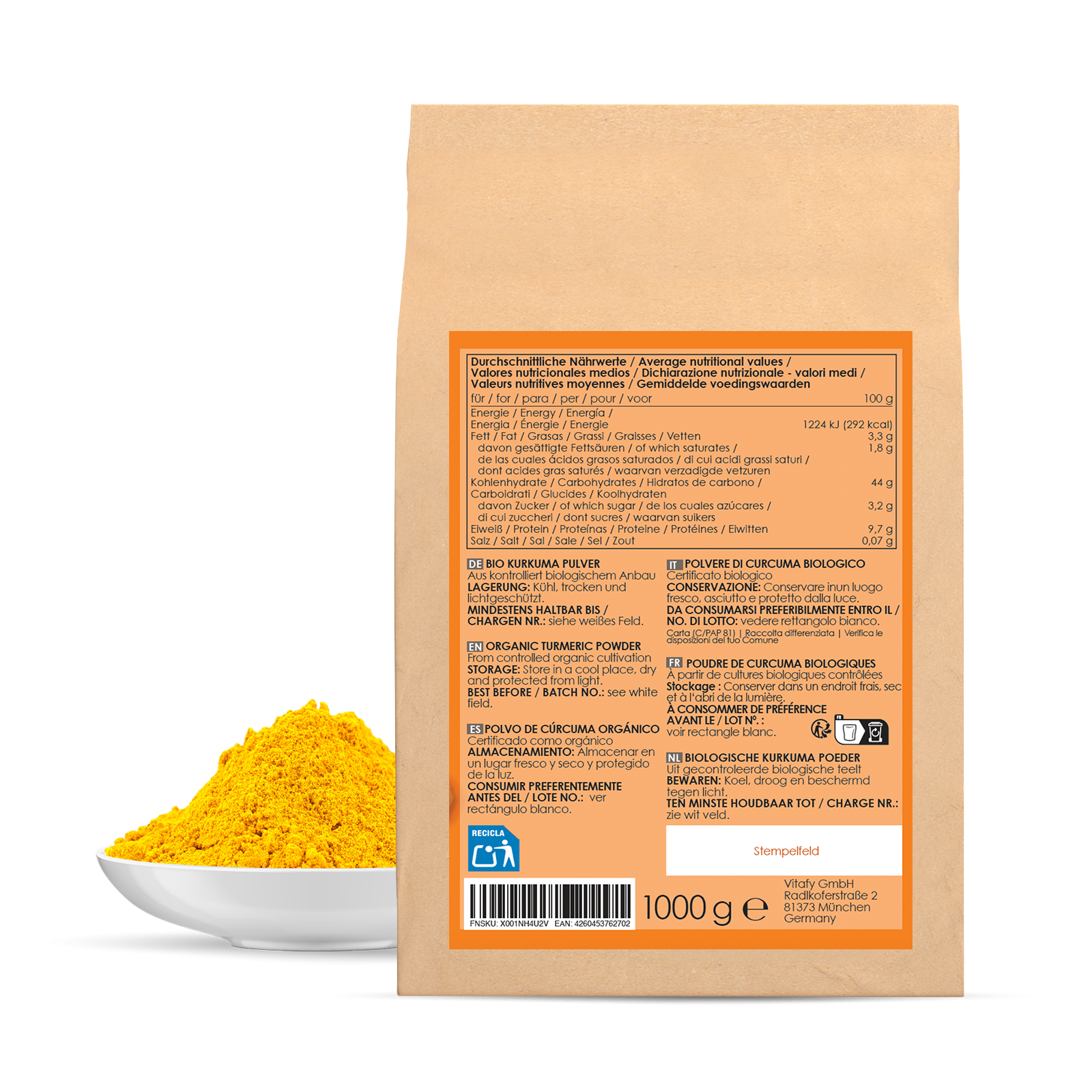 Kurkumapulver bio (1000g)