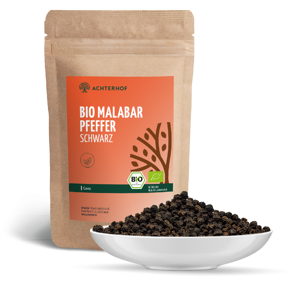 Malabar Pfeffer schwarz ganz Bio (100g)