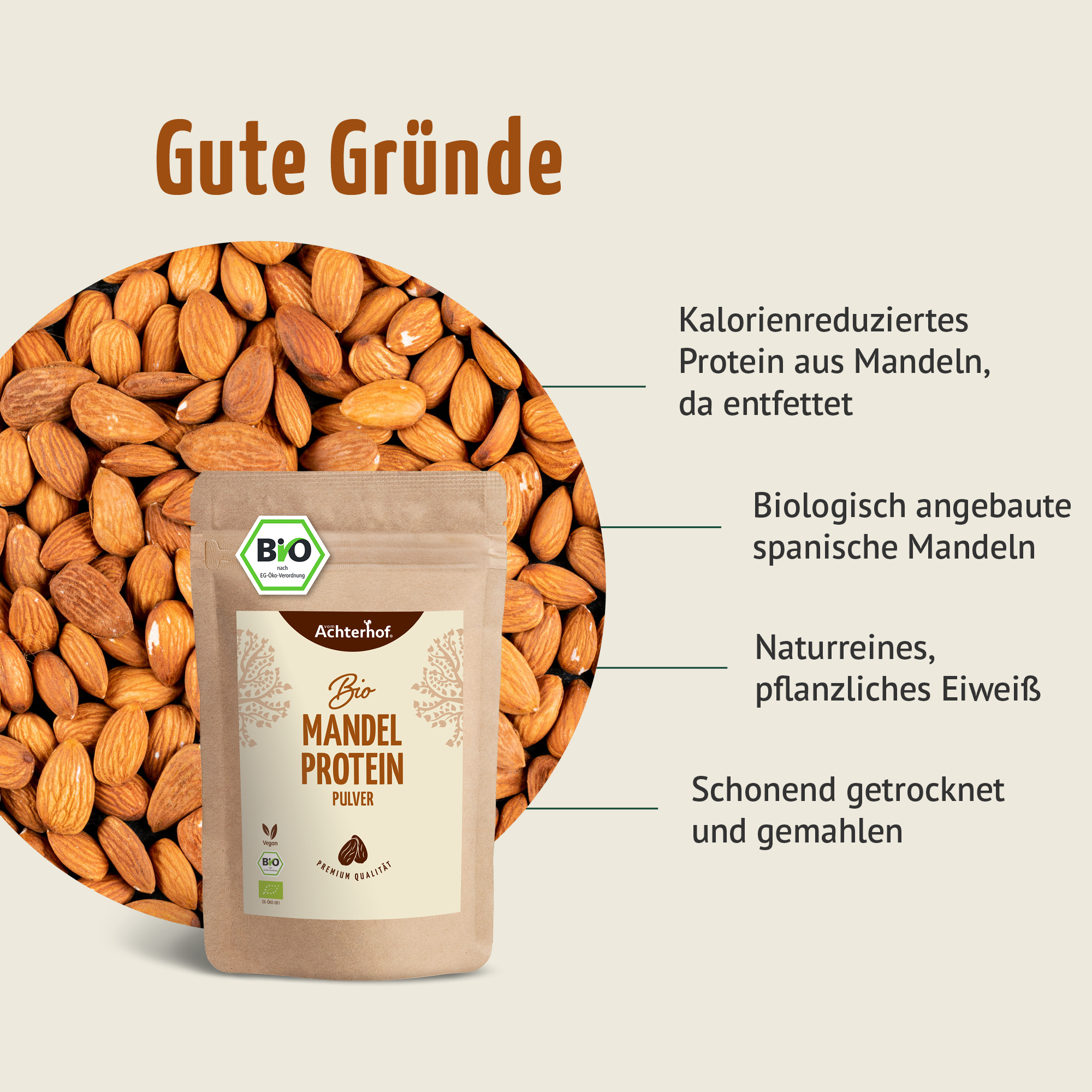 Bio Mandelprotein Pulver (1000g)