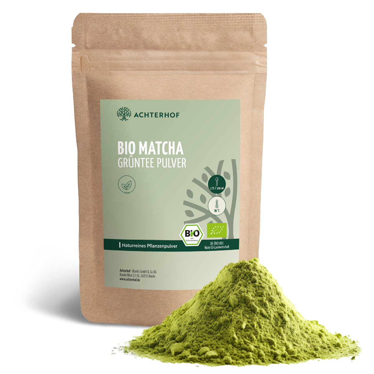 Bio Matcha Grüntee Pulver (100g)