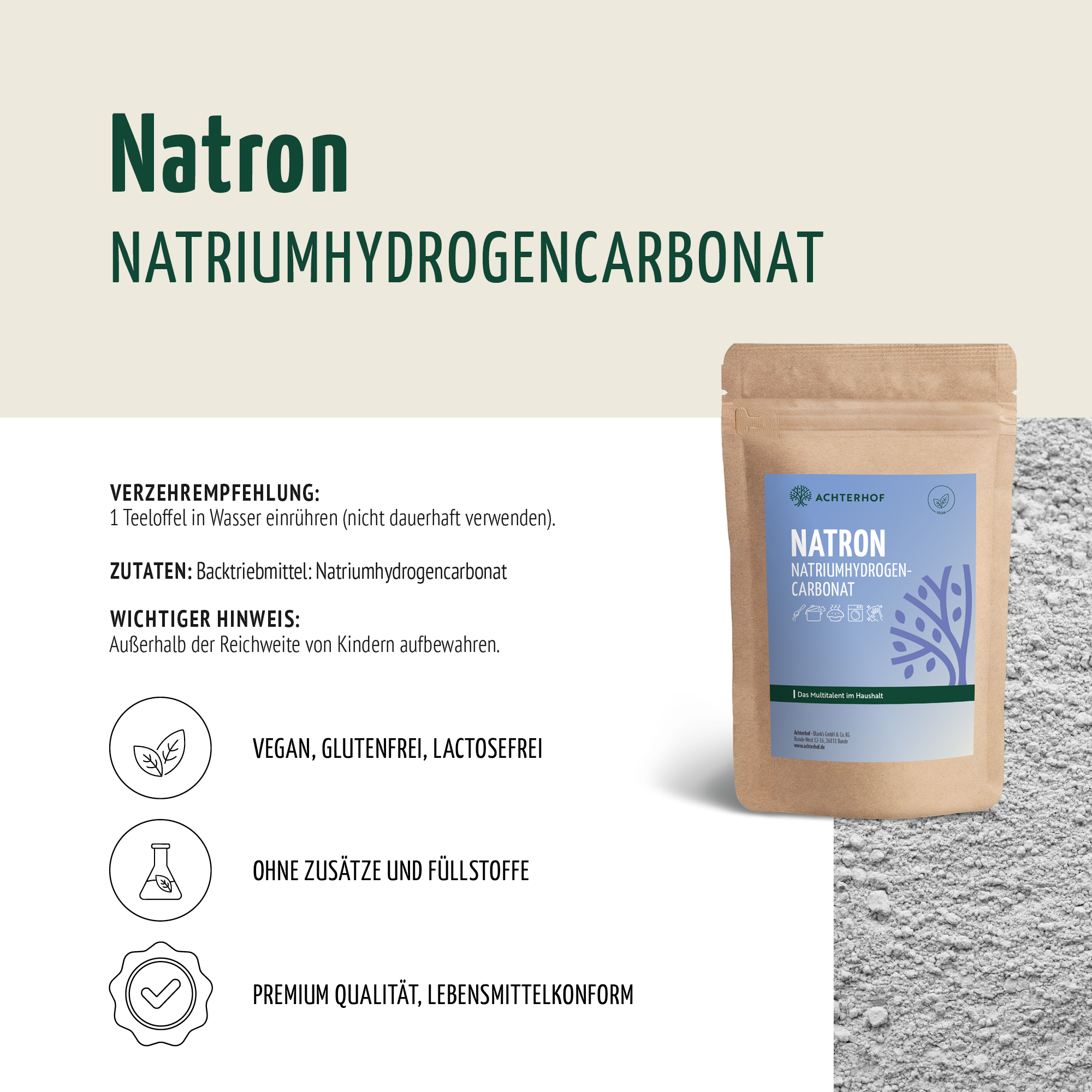 Natron Natriumhydrogencarbonat (1000g)