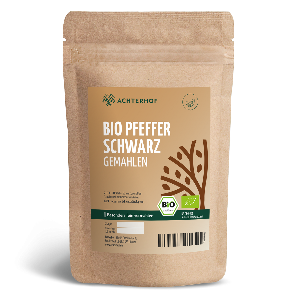 Pfeffer schwarz gemahlen Bio (100g)