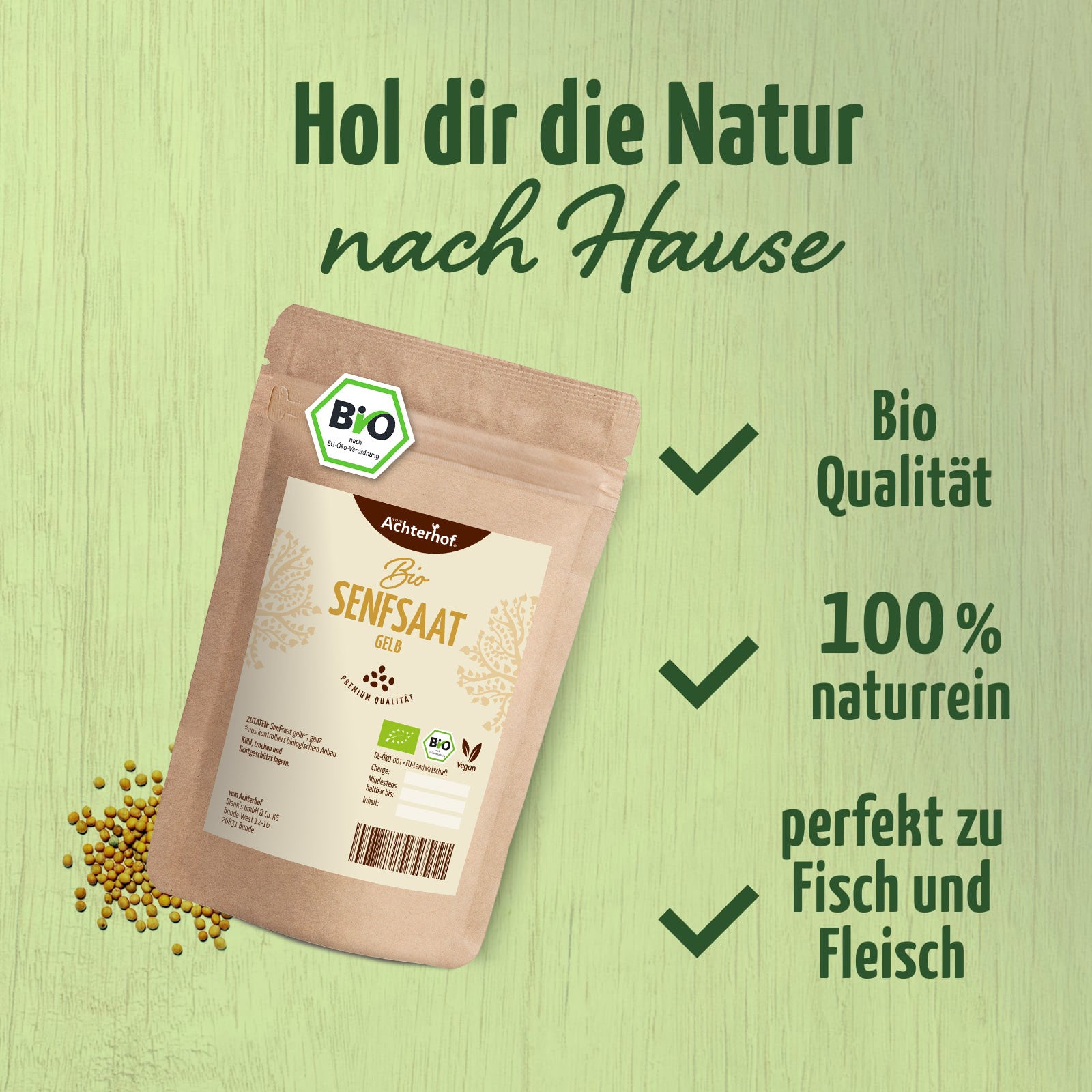 Senfsaat gelb ganz Bio (1000g)