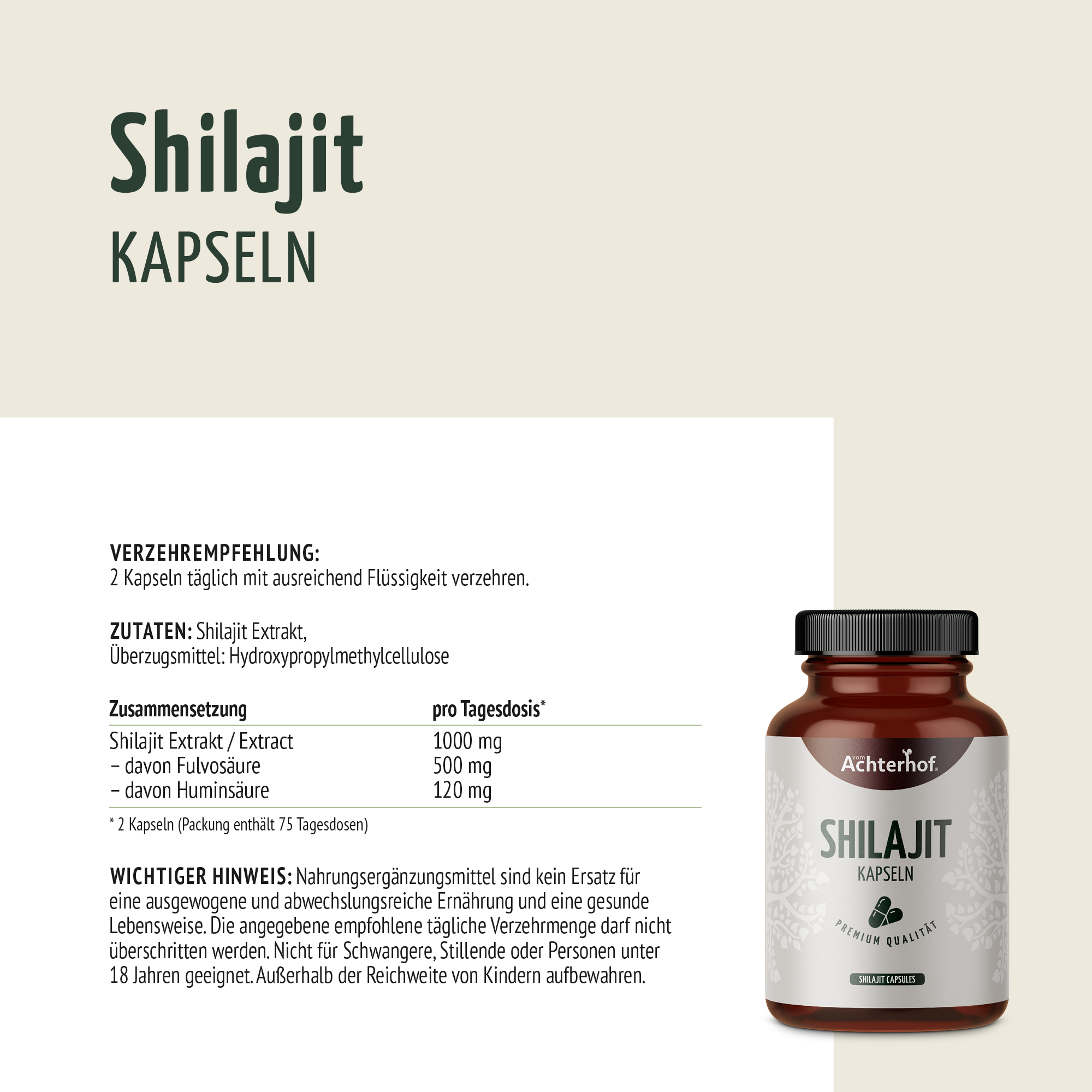 Shilajit Kapseln (150 Kapseln)