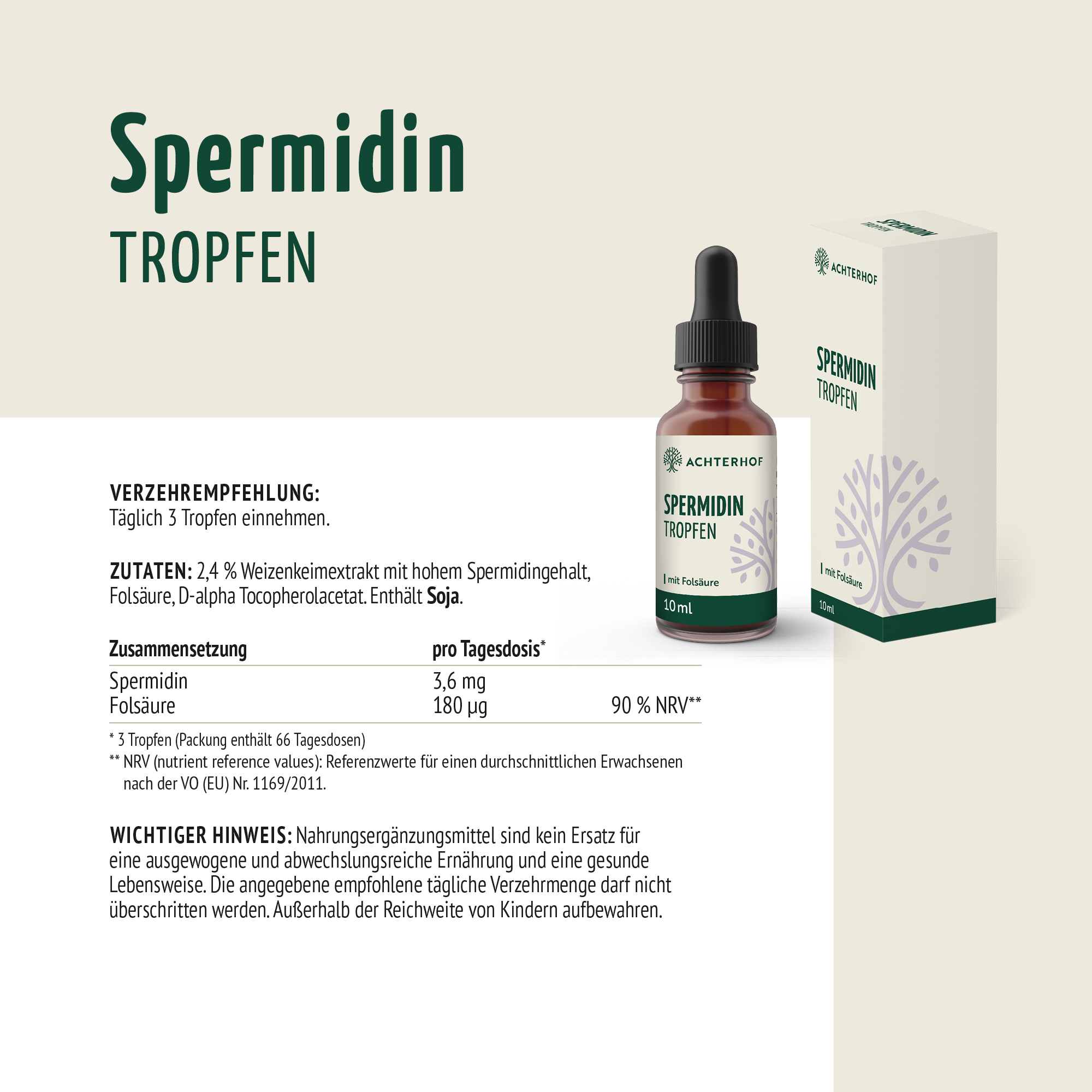 Spermidin B9 Tropfen (10ml)