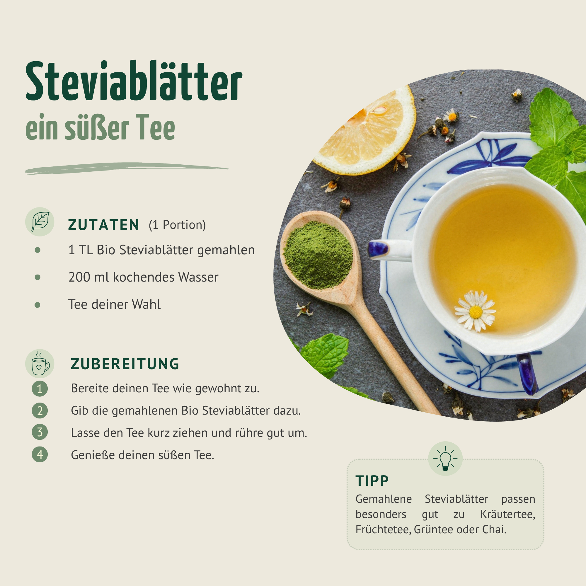 Bio Steviablätter gemahlen (100g)