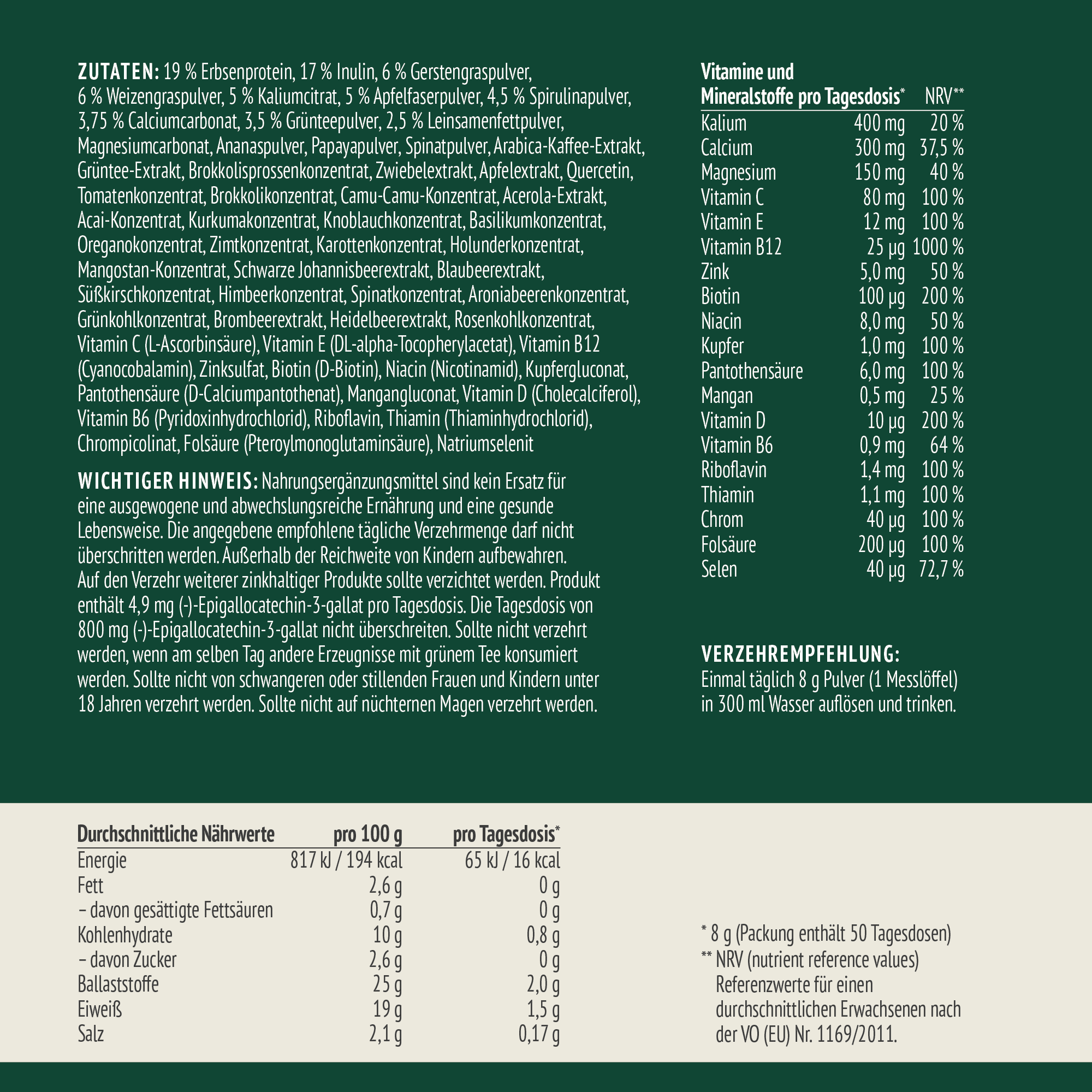 Vital Greens Pulver (400g)